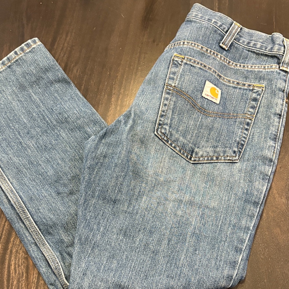 Carhartt Men's Light Wash Blue Straight Jeans